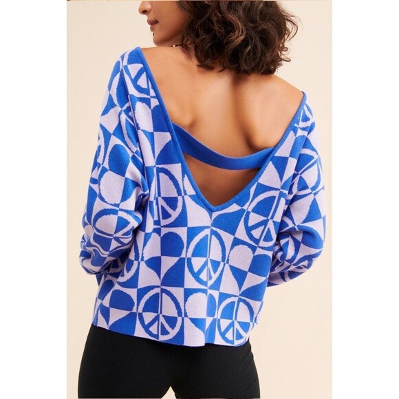 Daily Practice by Anthropologie Medium Slouchy Boat Neck Sweater $98 Purple - Picture 2 of 12